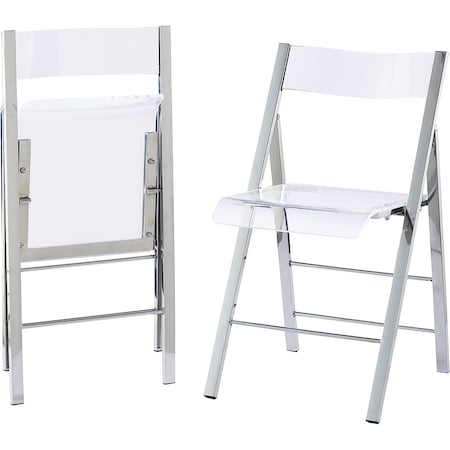 Isl Furnishings Kasper Flex Luxury Modern Folding Chairs Silver, PR CH43DC-2PK-AR01-PC10